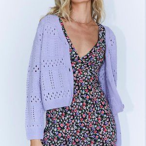 princess polly lialah cardigan purple s-m